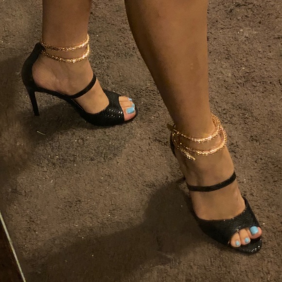 Azalea Wang Valorie Heels / Gold Snake - Picture 11 of 11